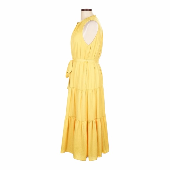 NWT! KOBI HALPERIN Custard Scottie Belted Tiered Midi Dress. Size Large. - Picture 6 of 14